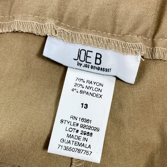 New NWT Joe B Benbasset High Waist Tan Khaki Women's Shorts Size 13 Stretch - Picture 8 of 10